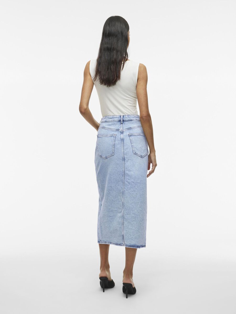 VILA VIJAF MIDI DENIM ROK, Light Blue Denim, highres - 14099736_LightBlueDenim_1147740_004.jpg