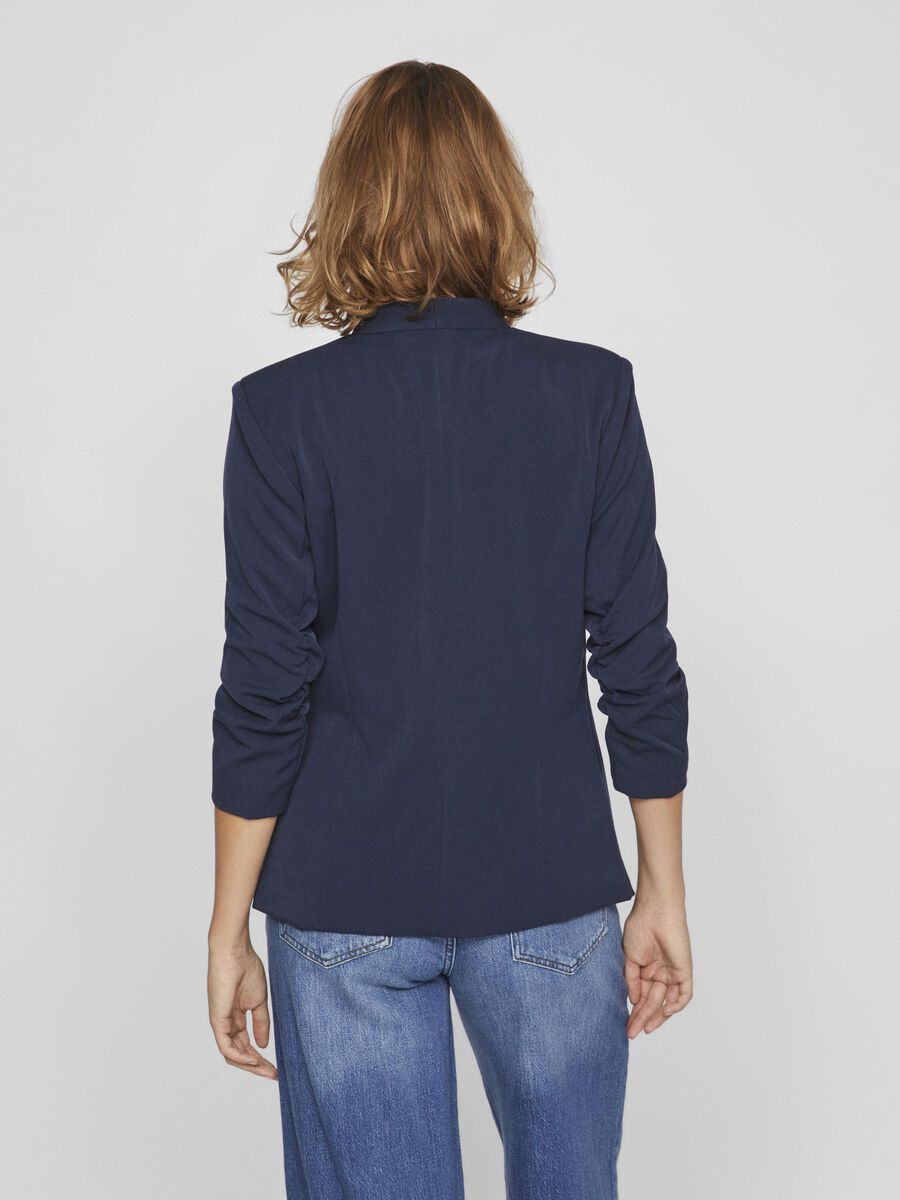 VILA VIHER 3/4 SLEEVED FORMFITTED BLAZER, Navy Blazer, highres - 14039434_NavyBlazer_004.jpg