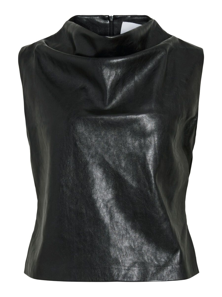 Product carousel image - VIELANA COATED SLEEVELESS TOP, Black | 2