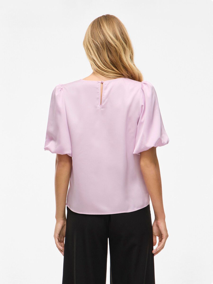 VILA VIELLETTE ROUND NECK SHORT SLEEVED TOP, Winsome Orchid, highres - 14107986_WinsomeOrchid_004.jpg