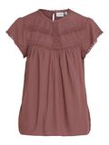 VILA DETAILED SHORT SLEEVED TOP, Rose Brown, highres - 14099307_RoseBrown_001.jpg