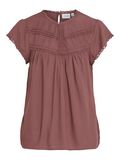 Vila DETAILED SHORT SLEEVED TOP, Rose Brown, highres - 14099307_RoseBrown_001.jpg