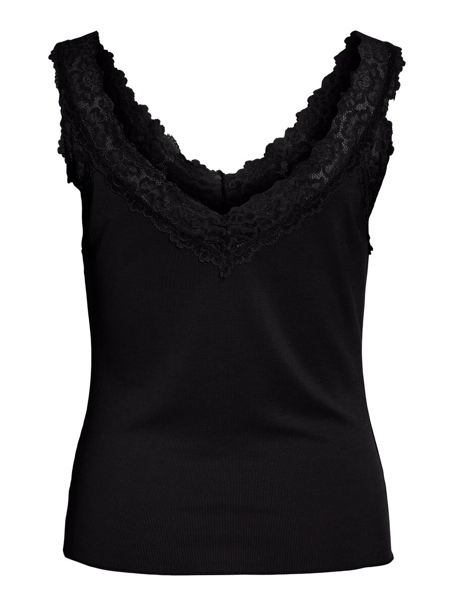 Product carousel image - VISIA V-NECK SLEEVELESS TOP, Black | 2