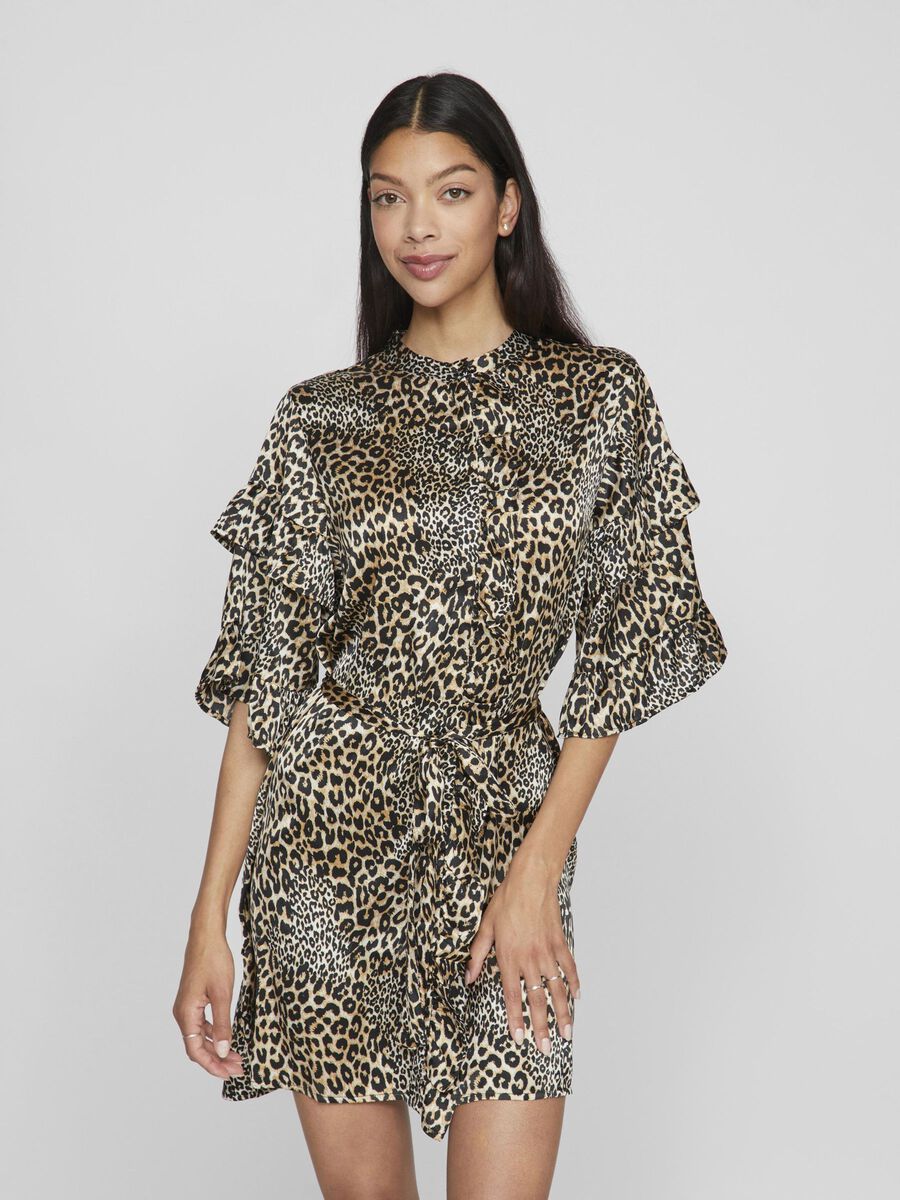 VILA SHORT SLEEVED SHORT DRESS, Nomad, highres - 14101927_Nomad_1176361_003.jpg