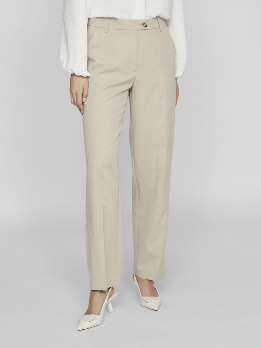 Vila MID RISE STRAIGHT TROUSERS, Feather Gray, highres - 14095372_FeatherGray_003.jpg