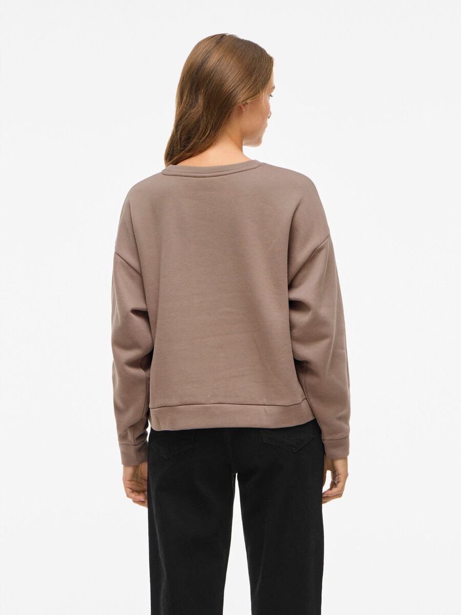 VILA VIELSK ROUND NECK LONG SLEEVED SWEATSHIRT, Brown Lentil, highres - 14114050_BrownLentil_1256097_004.jpg
