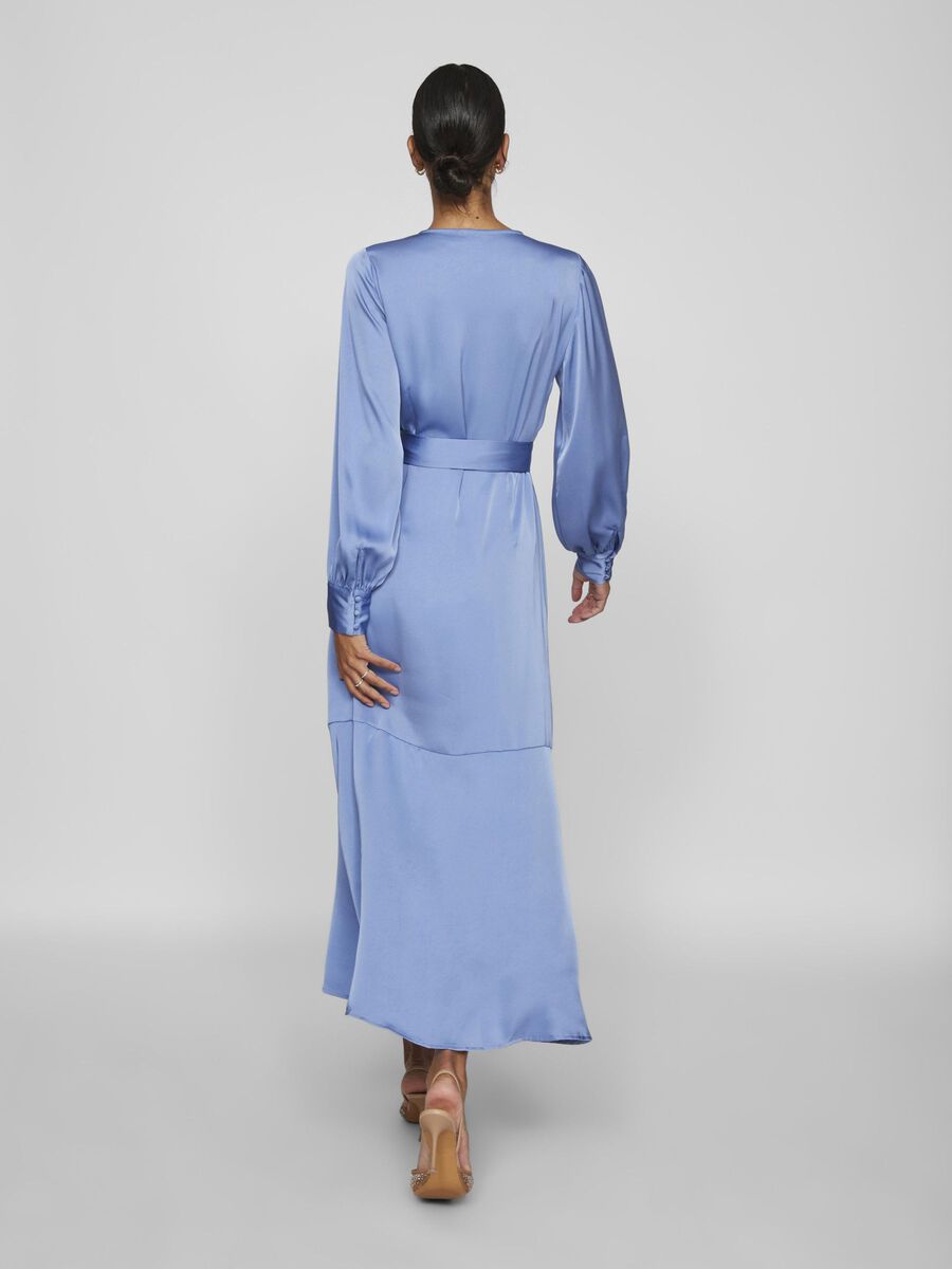 VILA LONG SLEEVED WRAP DRESS, Coronet Blue, highres - 14107085_CoronetBlue_004.jpg