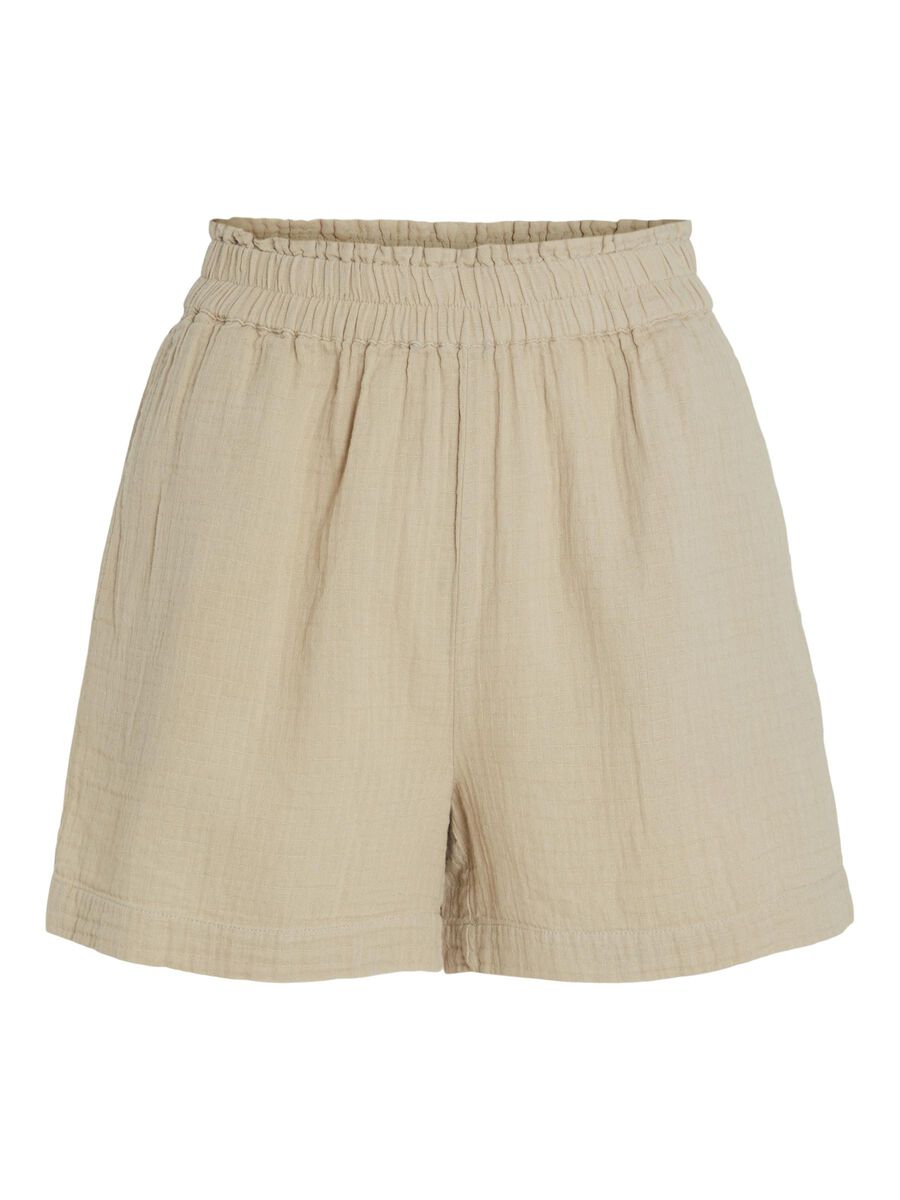 VILA À TAILLE HAUTE EN COTON SHORT, Feather Gray, highres - 14089489_FeatherGray_001.jpg