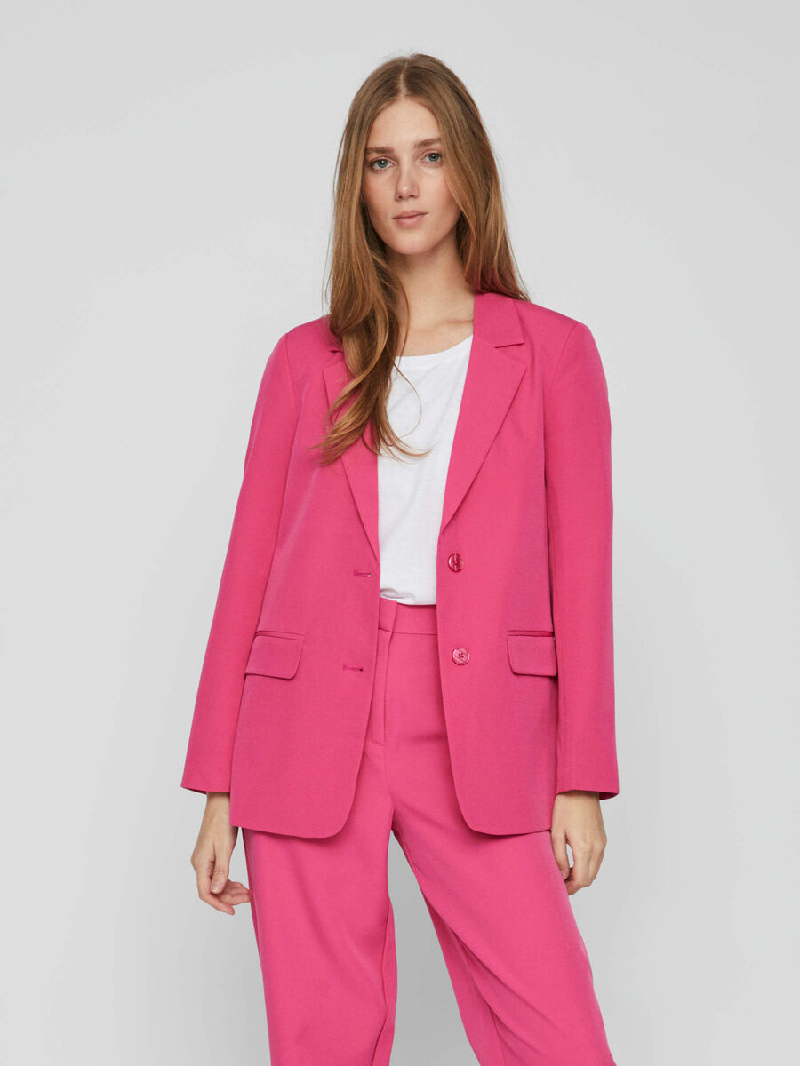 Vila PETITE - LOOSE FIT BLAZER, Pink Yarrow, highres - 14086789_PinkYarrow_003.jpg