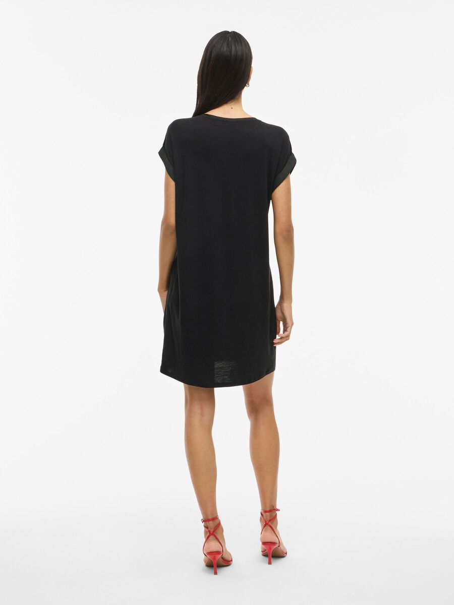 VILA À MANCHES COURTES ROBE COURTE, Black, highres - 14109618_Black_004.jpg