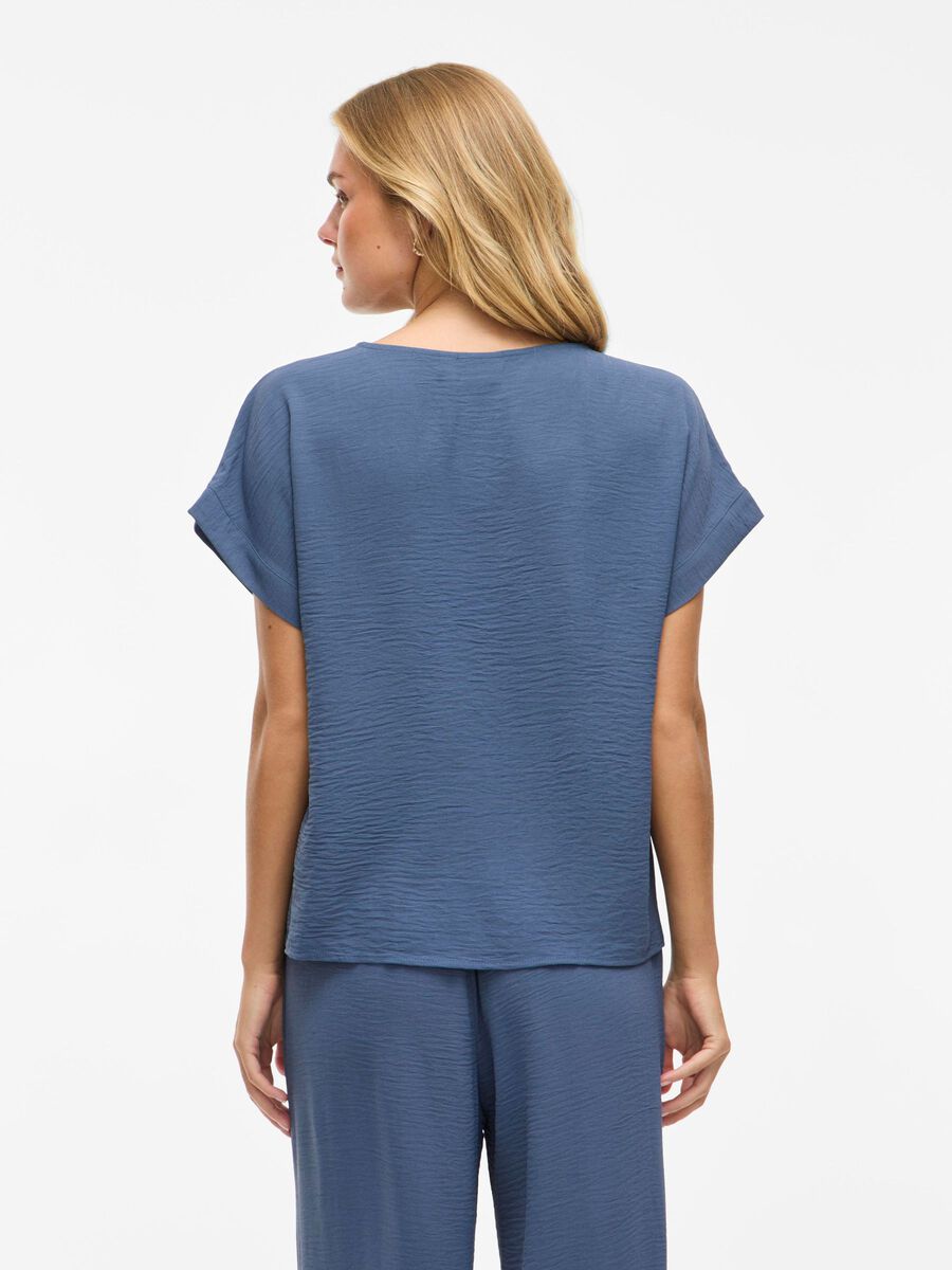 VILA RUND HALS KORTERMET TOPP, Vintage Indigo, highres - 14101663_VintageIndigo_004.jpg