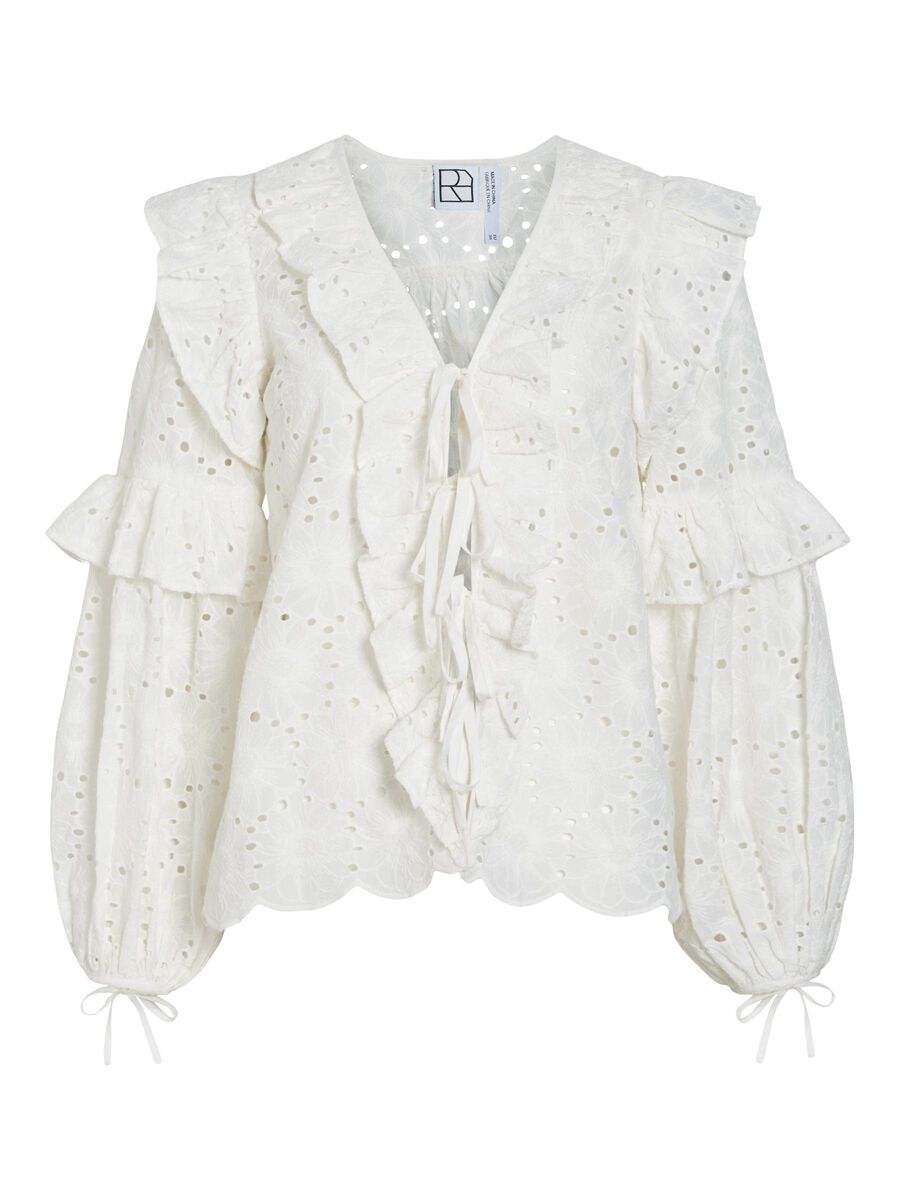 VILA TIE FRONT LONG SLEEVED TOP, Cloud Dancer, highres - 14105659_CloudDancer_001.jpg
