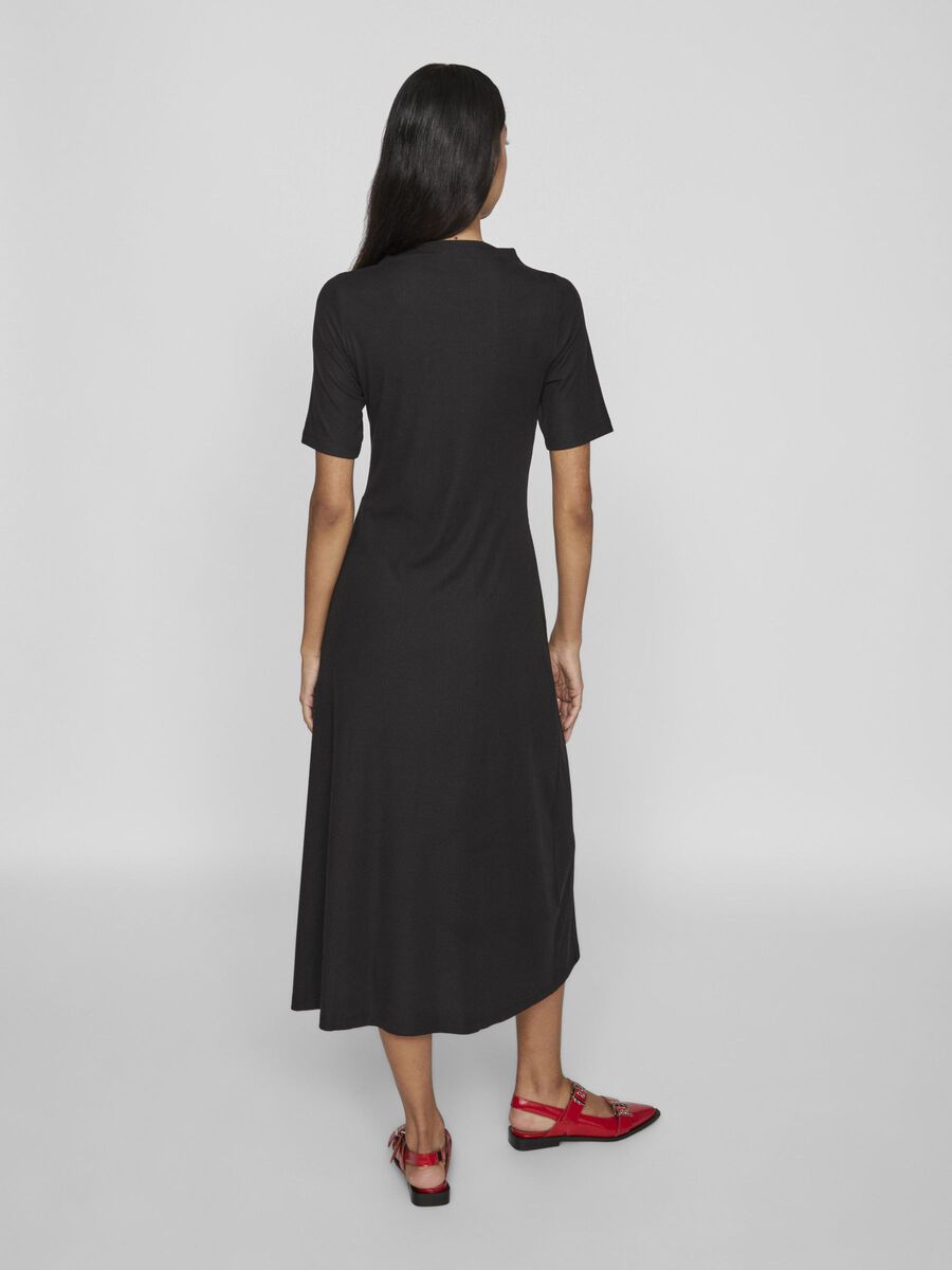 VILA SHORT SLEEVED MIDI DRESS, Black, highres - 14103584_Black_004.jpg