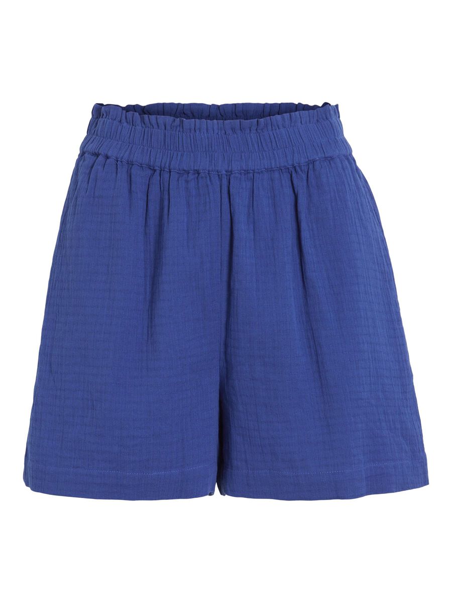 VILA HIGH WAIST COTTON SHORTS, Mazarine Blue, highres - 14089489_MazarineBlue_001.jpg