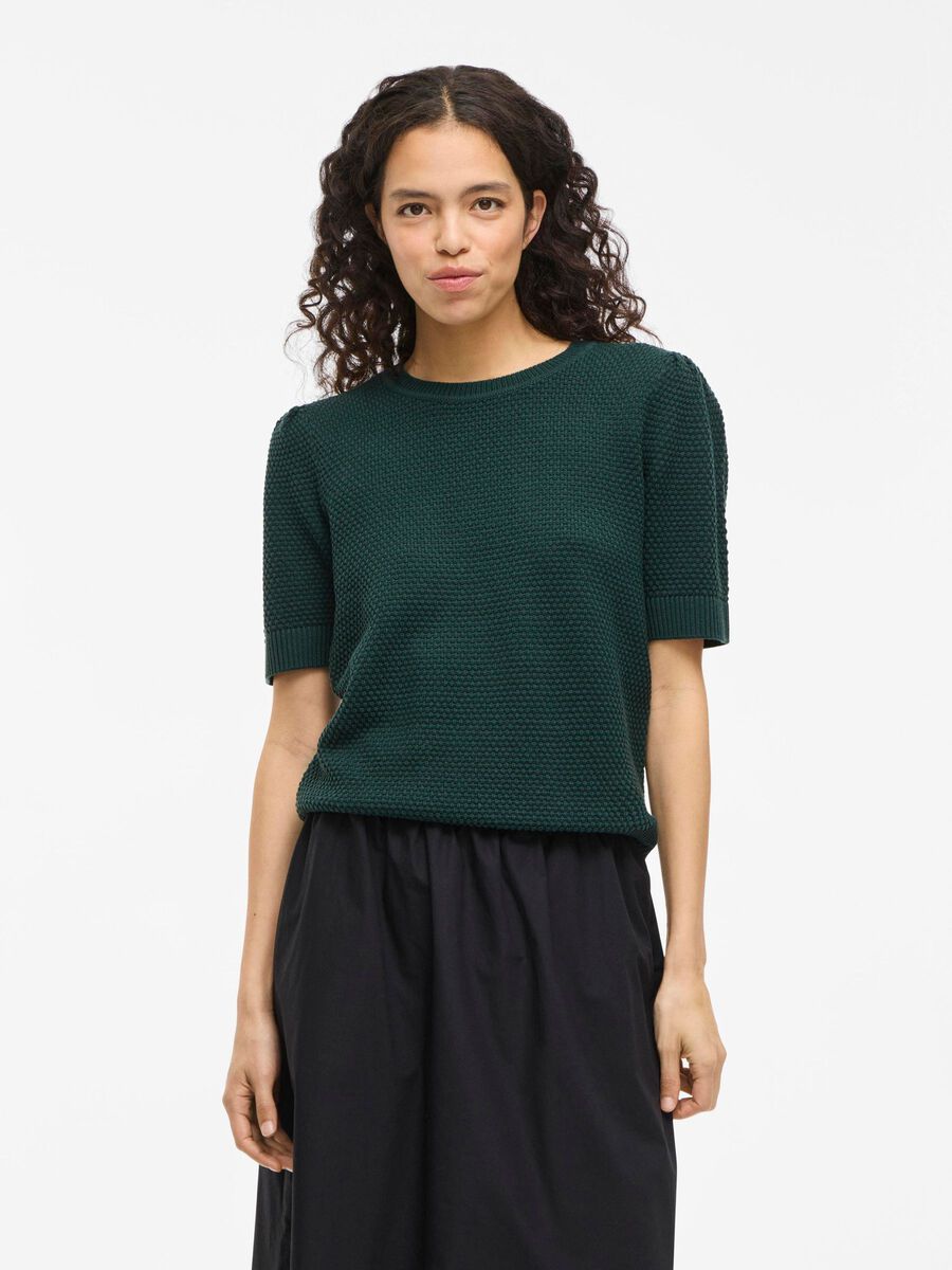 VILA SHORT-SLEEVED KNITTED TOP, Ponderosa Pine, highres - 14084421_PonderosaPine_003.jpg