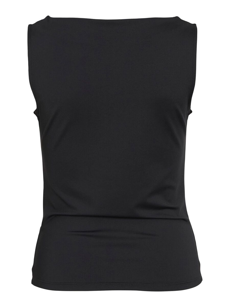 Product carousel image - VIKENZA WATERFALL SLEEVELESS TOP, Black | 2
