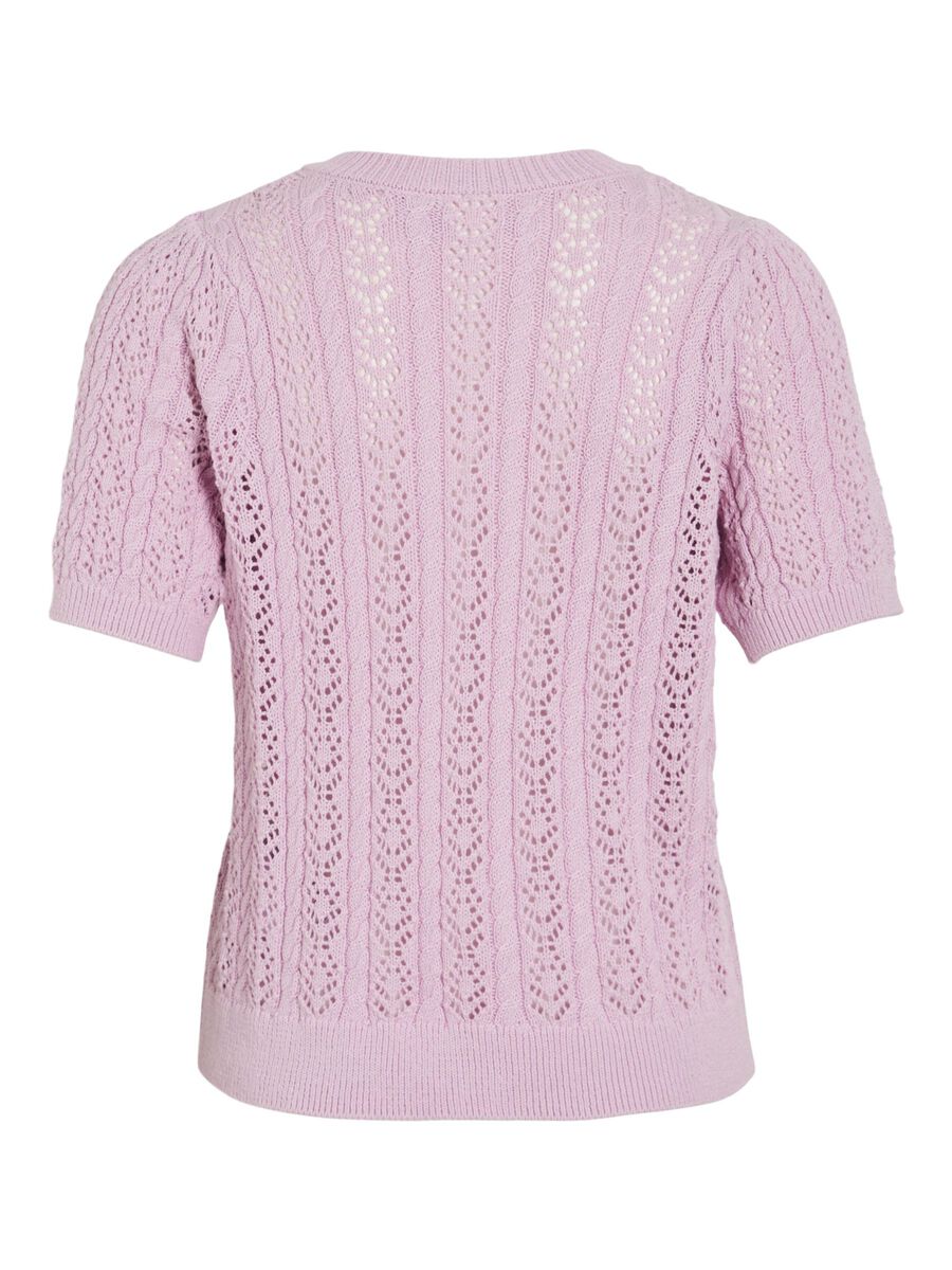 VILA SHORT SLEEVED KNITTED TOP, Winsome Orchid, highres - 14103437_WinsomeOrchid_002.jpg