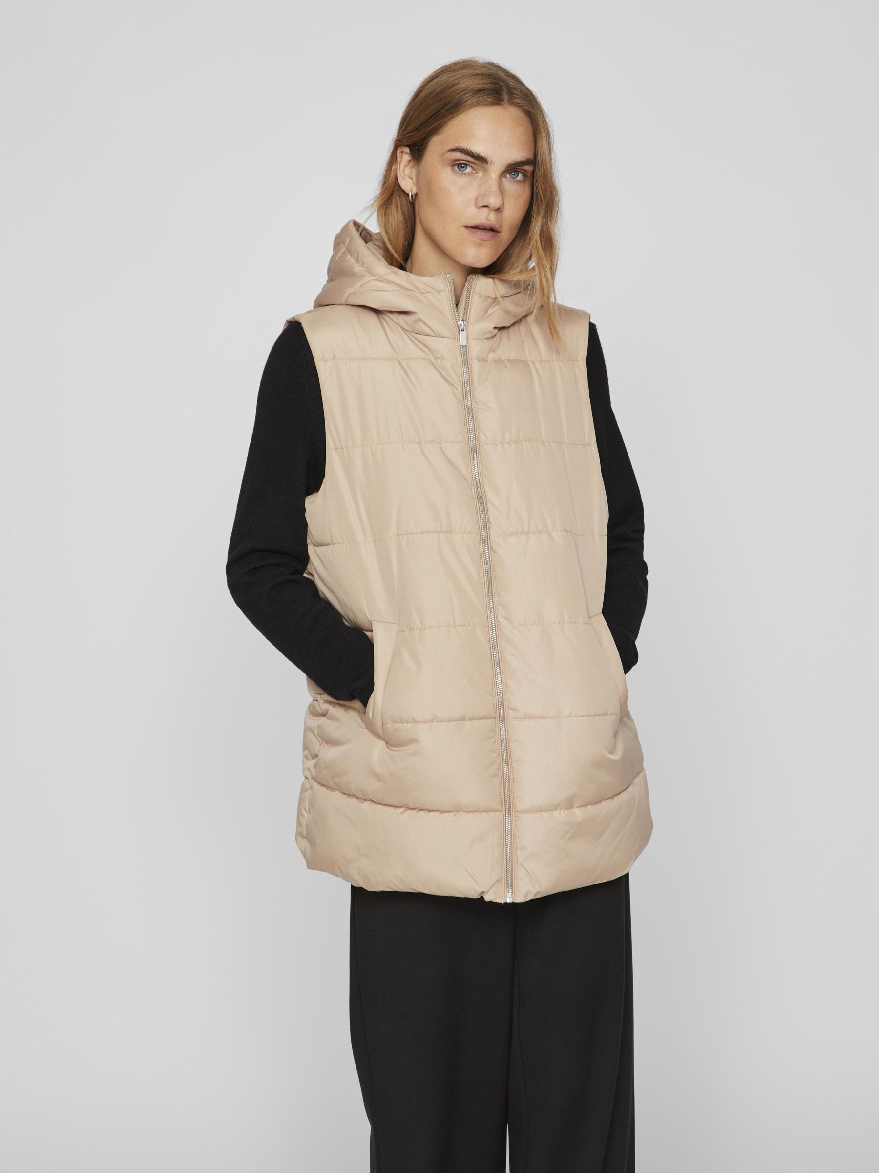LONGUE AVEC CAPUCHE GILET Gris VILA