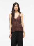 Product image thumbnail - VISOFIE V-NECK SLEEVELESS TOP, Coffee Bean | 1