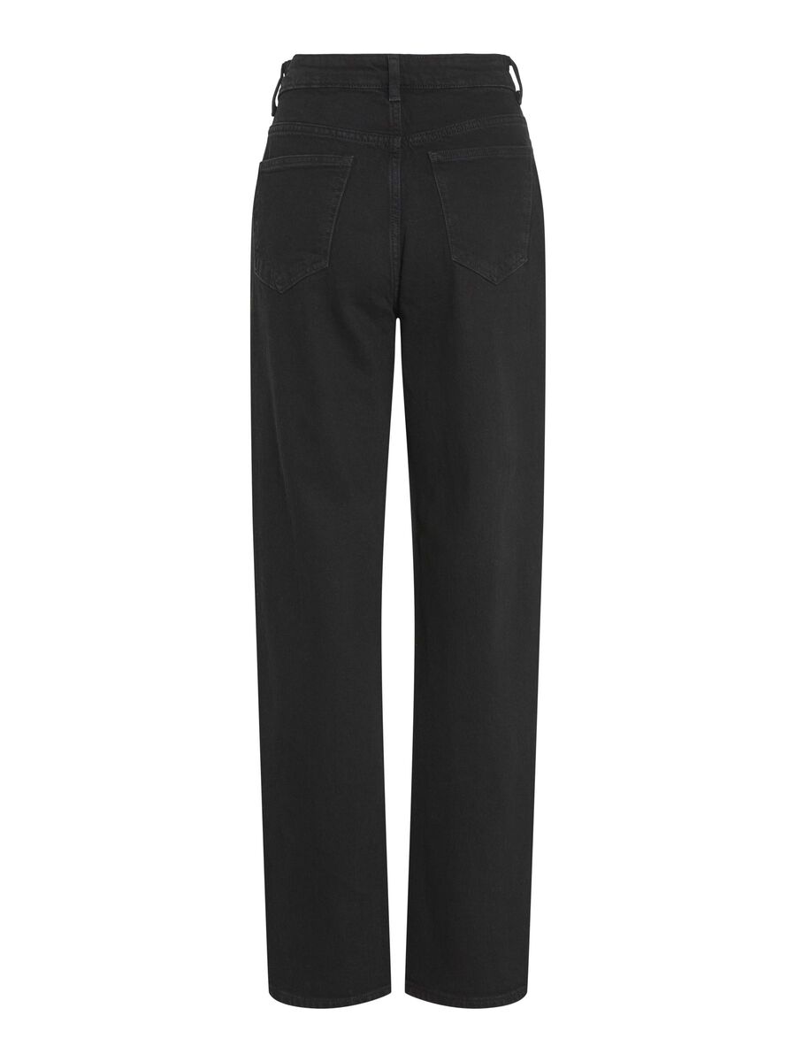 VILA VIKELLY, KORKEAVYÖTÄRÖISET SUORALAHKEISET FARKUT, Black Denim, highres - 14084730_BlackDenim_1130246_002.jpg