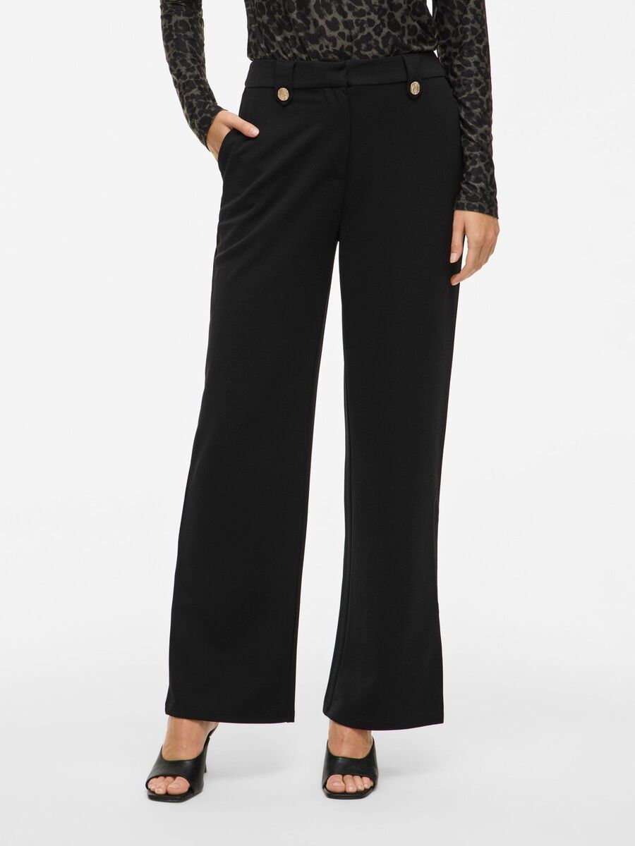 VILA VICLUA HIGH-WAIST WIDE-LEG TROUSERS, Black, highres - 14105140_Black_1199394_003.jpg
