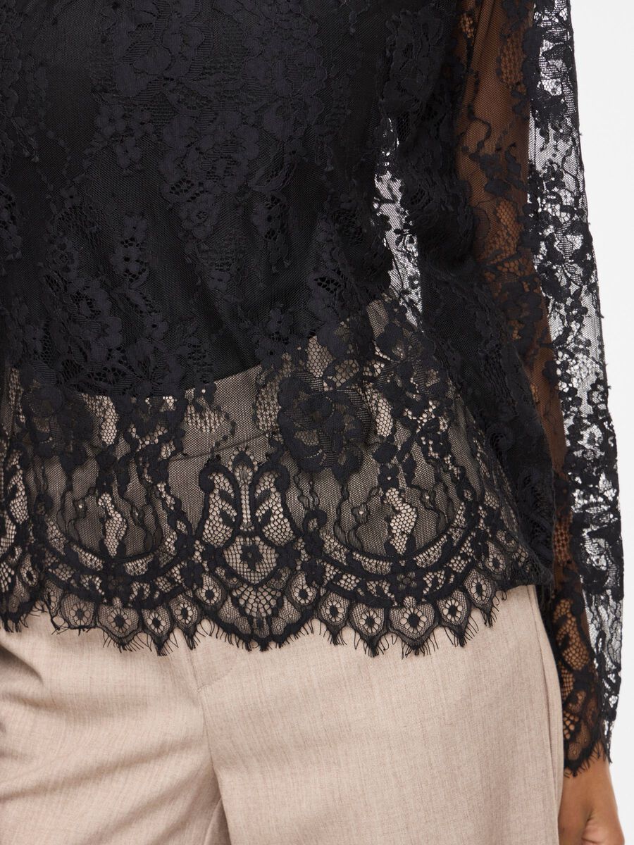 Carousel image - TOP MET LANGE MOUWEN, Black | 5