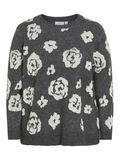 VILA CURVE - JACQUARD KNITTED PULLOVER, Medium Grey Melange, highres - 14100449_MediumGreyMelange_1134975_001.jpg