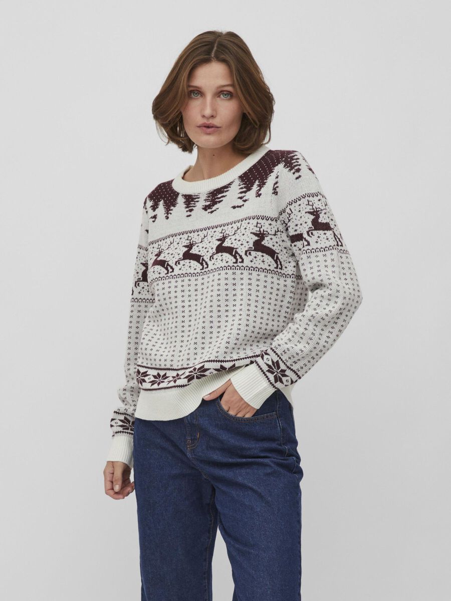 Vila CHRISTMAS KNITTED PULLOVER, Snow White, highres - 14051551_SnowWhite_1000052_003.jpg