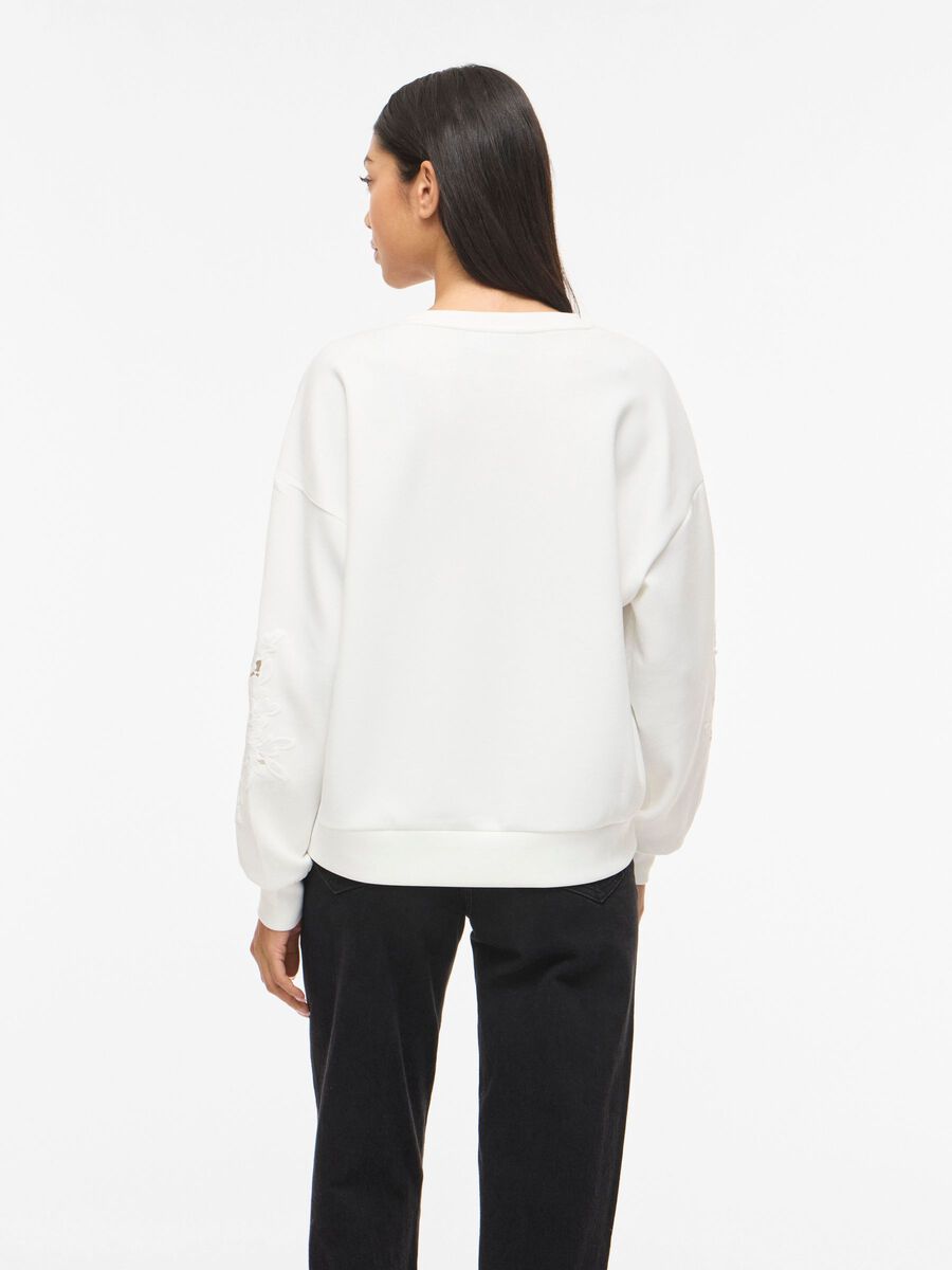 Carousel image - VISIFFI RUNDHALS LANG&Auml;RMELIGES SWEATSHIRT, Cloud Dancer | 2