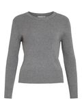 VILA LONG SLEEVE KNITTED TOP, Medium Grey Melange, highres - 14084325_MediumGreyMelange_001.jpg