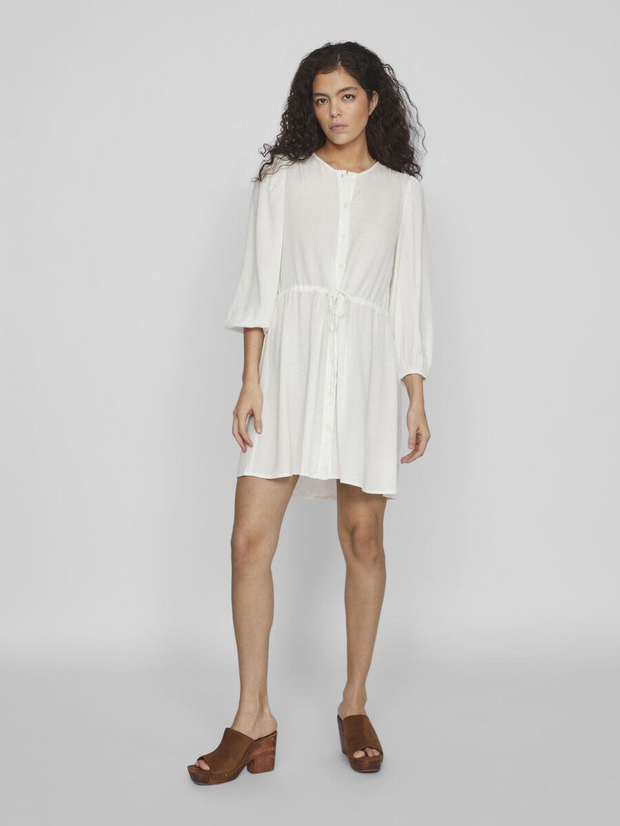 VILA TIE WAIST SHORT DRESS, Cloud Dancer, highres - 14089611_CloudDancer_003.jpg