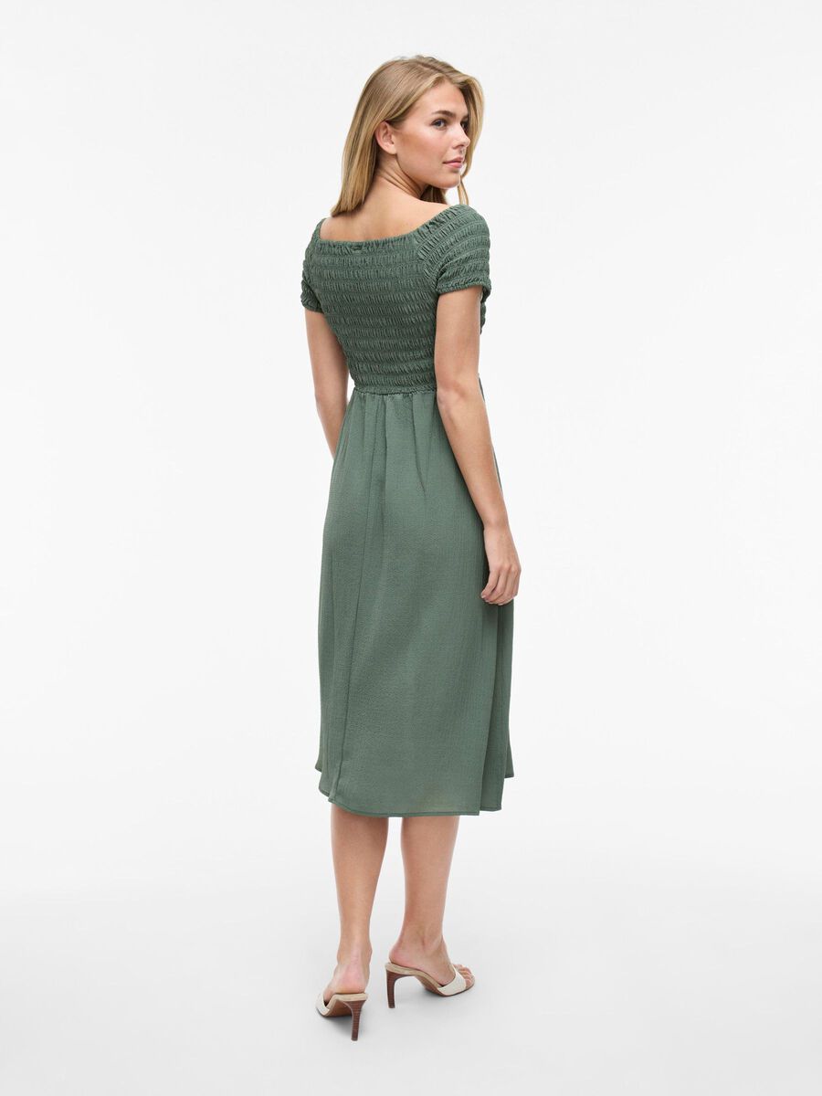 VILA VIRITA MIDI SMOCK DRESS, Laurel Wreath, highres - 14109883_LaurelWreath_004.jpg