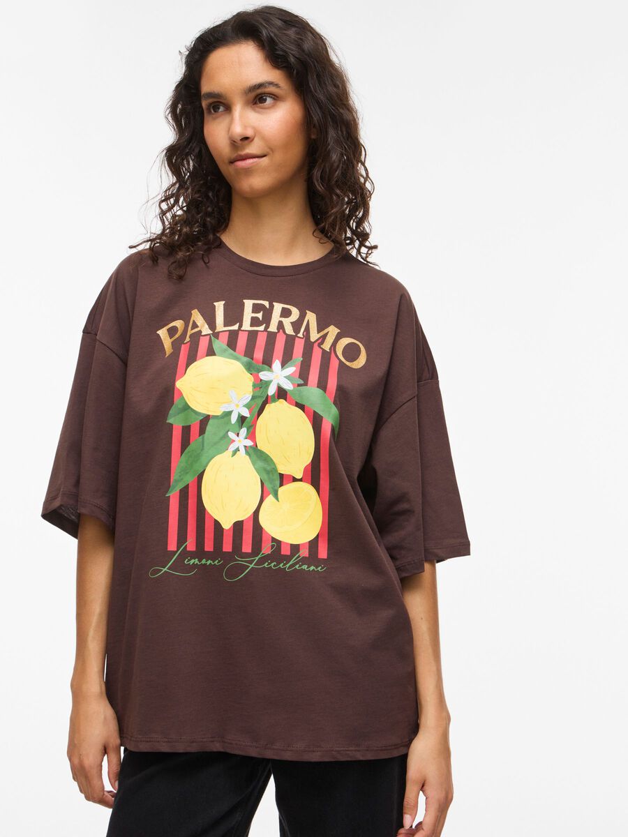 Carousel image - VILEMON GOLA REDONDA T-SHIRT OVERSIZED, Coffee Bean | 3