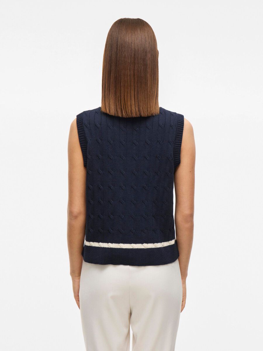 VILA V-AUSSCHNITT STRICKWESTE, Navy Blazer, highres - 14109923_NavyBlazer_1217532_004.jpg