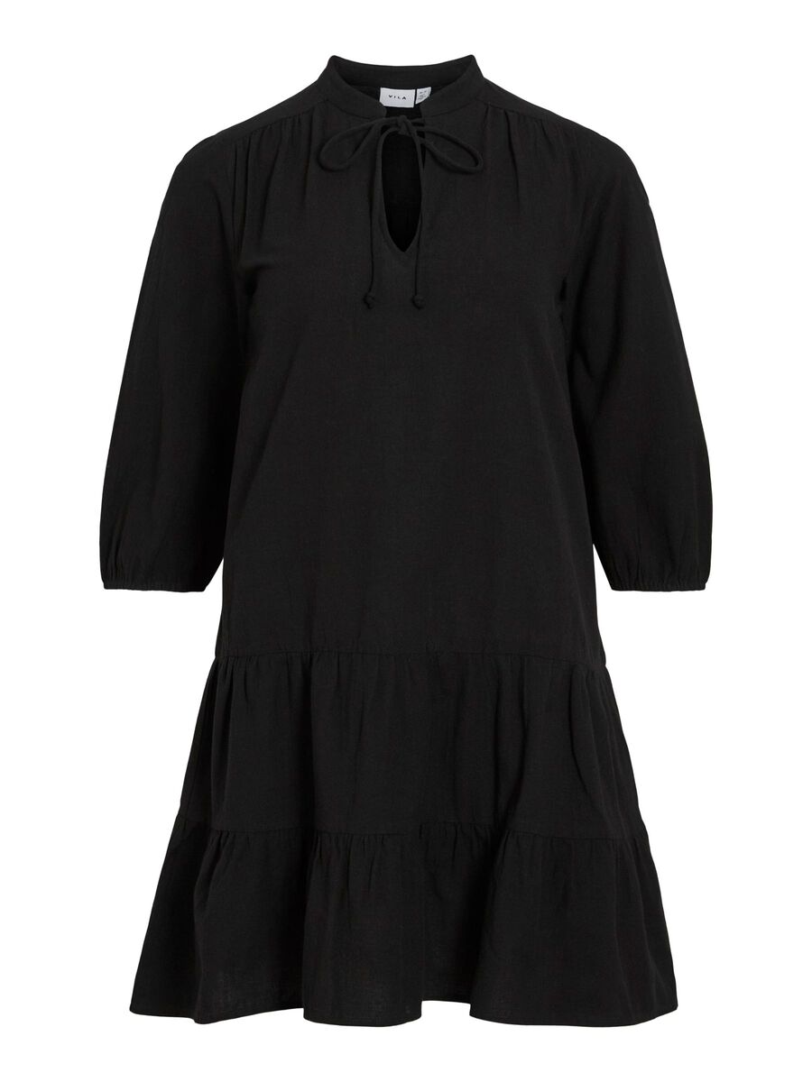 VILA VIPETRA - MANCHES 3/4 ROBE COURTE, Black Beauty, highres - 14109524_BlackBeauty_001.jpg
