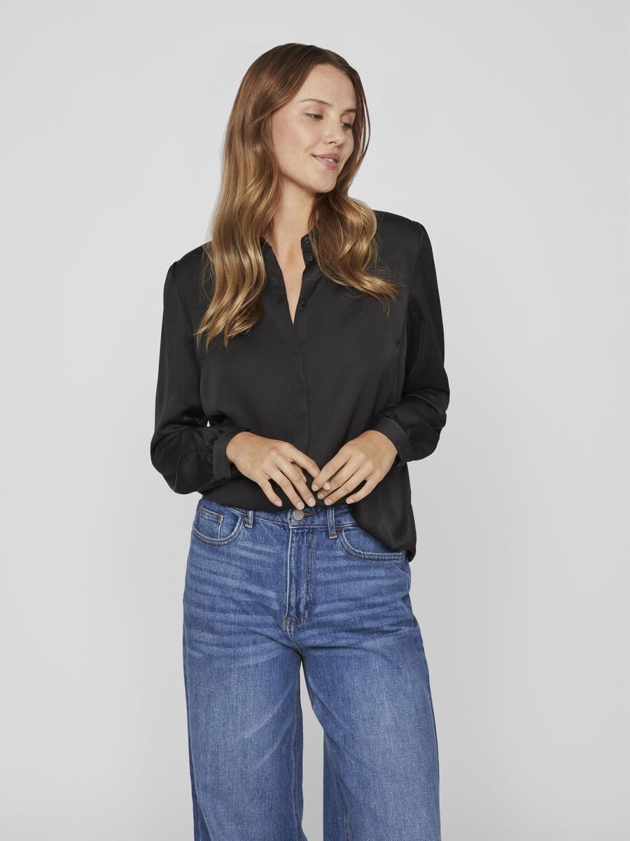 Vila LONG SLEEVED SHIRT, Black, highres - 14063320_Black_003.jpg