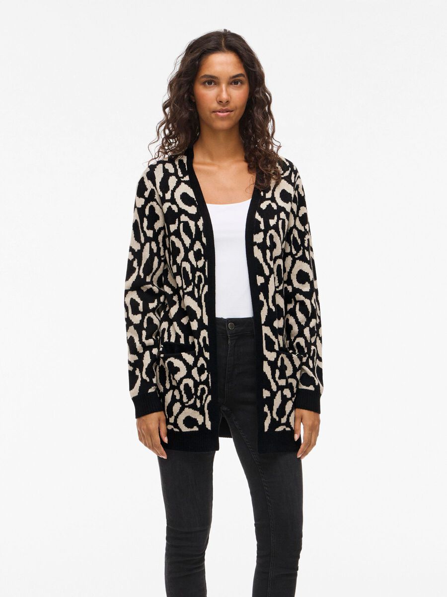 Product carousel image - VITIF ÅPEN STRIKKET CARDIGAN, Black Beauty | 1