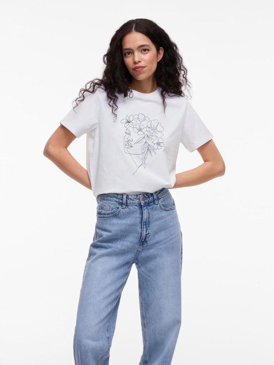 VILA VINORA ROUND NECK T-SHIRT, Bright White, highres - 14103448_BrightWhite_1239947_003.jpg