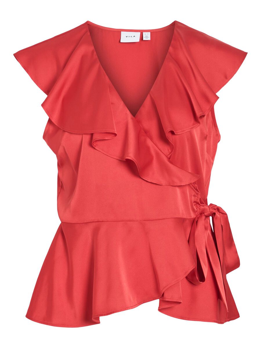 VILA VIKIMMIE SLEEVELESS WRAP TOP, Racing Red, highres - 14106359_RacingRed_001.jpg