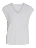 Vila V-NECK SHORT SLEEVED TOP, Optical Snow, highres - 14074847_OpticalSnow_001.jpg