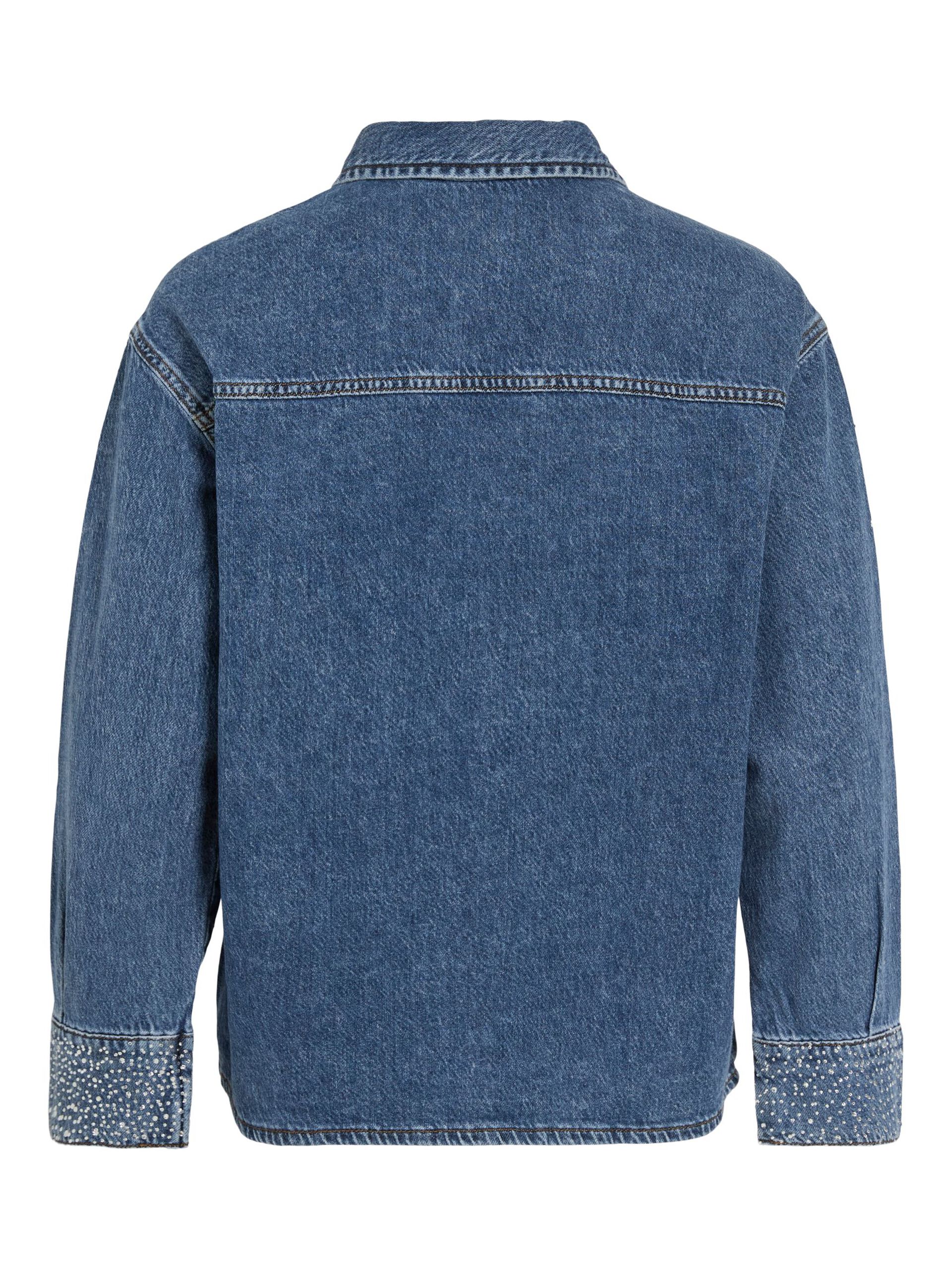 Carousel image - VIPAL GLITTER DENIM SHIRT, Medium Blue Denim | 7