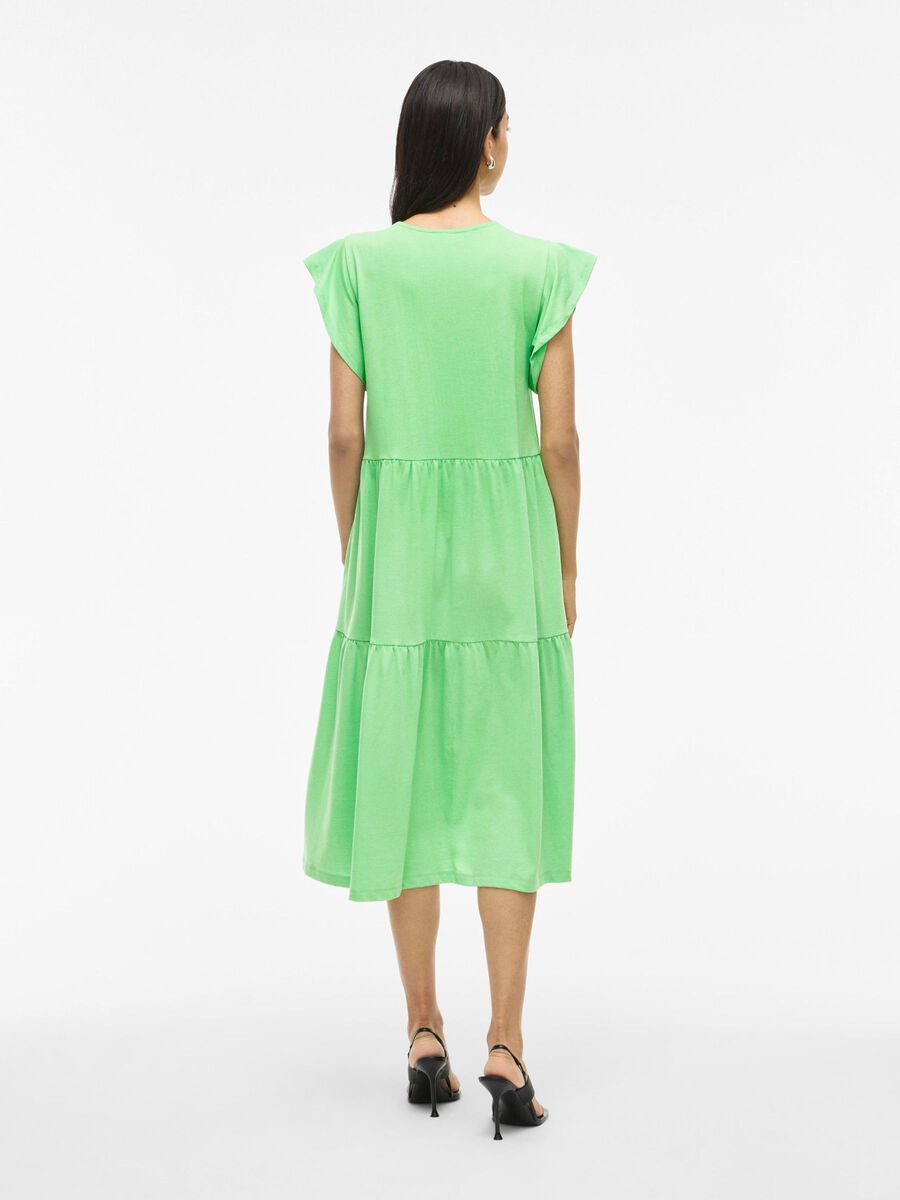 VILA SHORT SLEEVE MIDI DRESS, Summer Green, highres - 14087542_SummerGreen_004.jpg