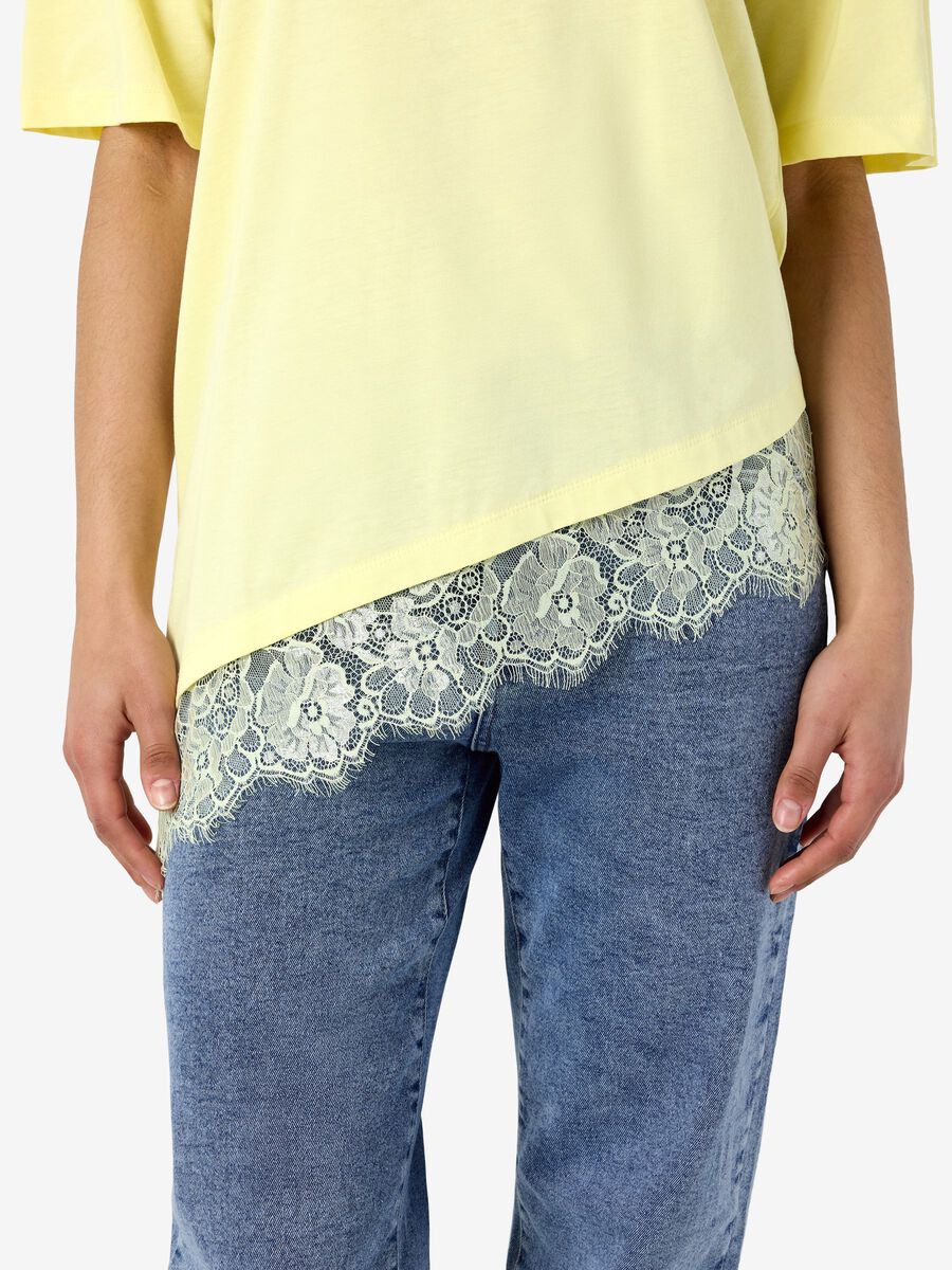 Carousel image - SPITZENVERZIERTER T-SHIRT, French Vanilla | 3