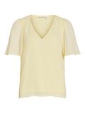 Product image thumbnail - VIFALIA V-NECK SHORT SLEEVED TOP, Pastel Yellow | 5