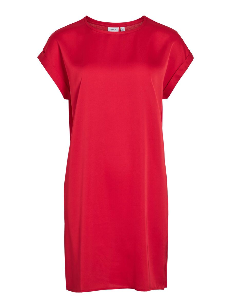 VILA SHORT SLEEVED SHORT DRESS, Racing Red, highres - 14109618_RacingRed_001.jpg