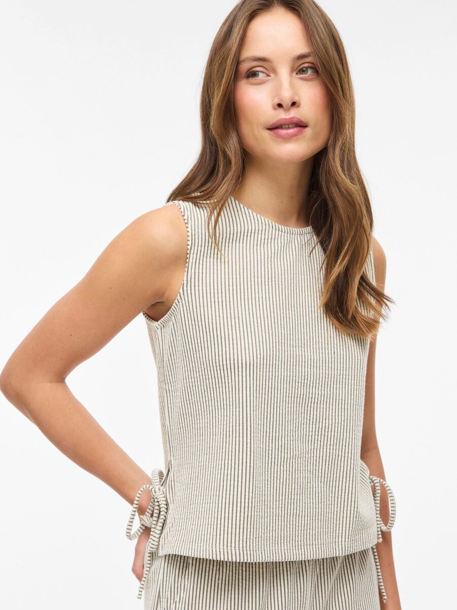 Carousel image - RONDE HALS MOUWLOZE TOP, Slate Black | 5