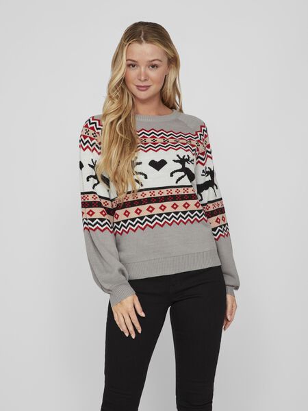 Vila KERST GEBREIDE TRUI, Light Grey Melange, highres - 14081815_LightGreyMelange_003.jpg