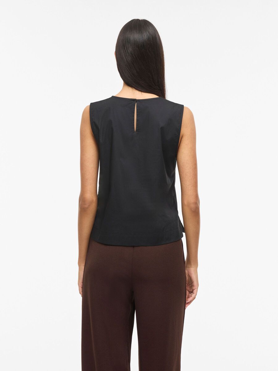 Product carousel image - VIVALENCIA ROUND NECK SLEEVELESS TOP, Black Beauty | 2