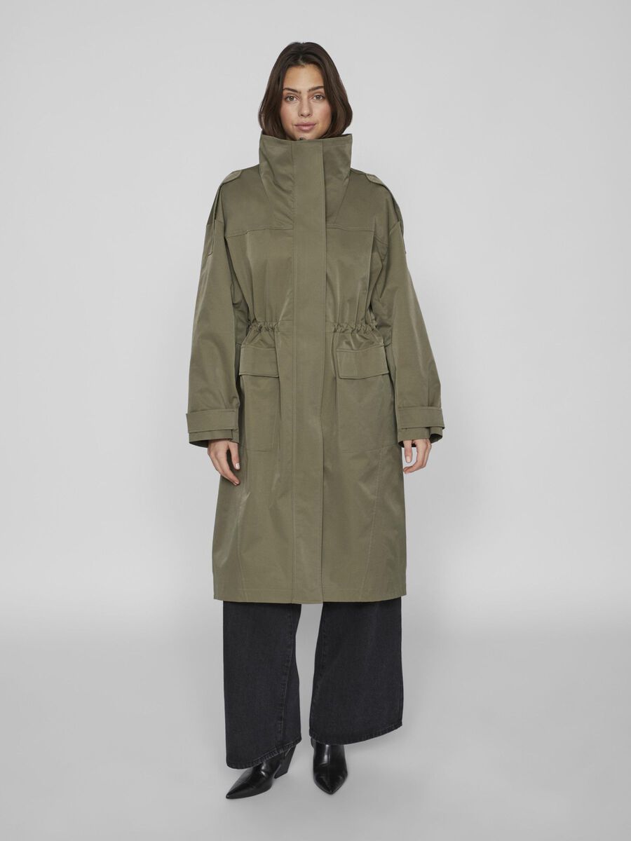 Vila HIGH NECK PARKA COAT, Dusty Olive, highres - 14088254_DustyOlive_003.jpg