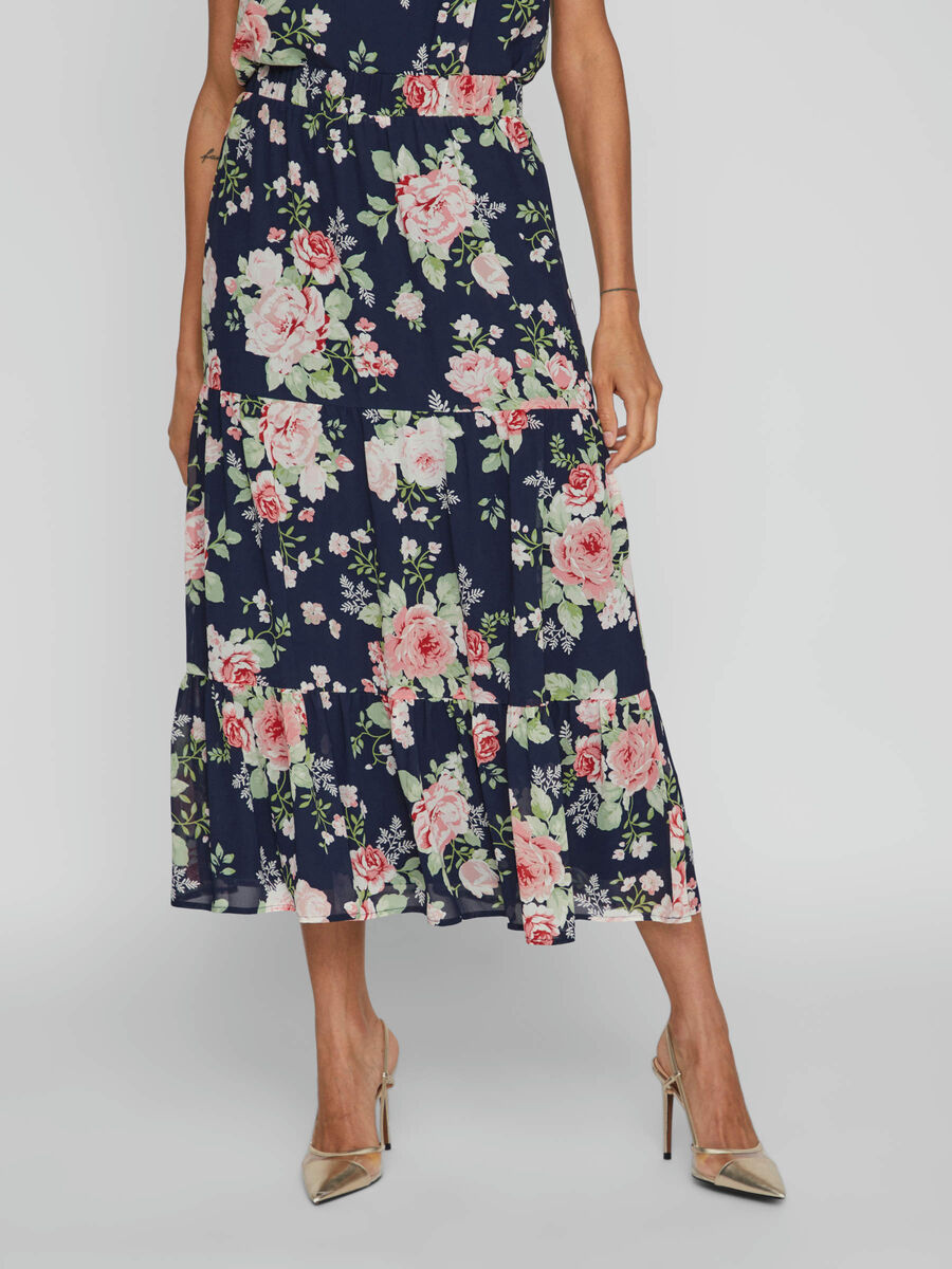 Vila HIGH WAISTED MIDI SKIRT, Navy Blazer, highres - 14074277_NavyBlazer_1038915_003.jpg